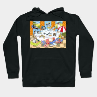 Cat 601 funny cats in bath Hoodie